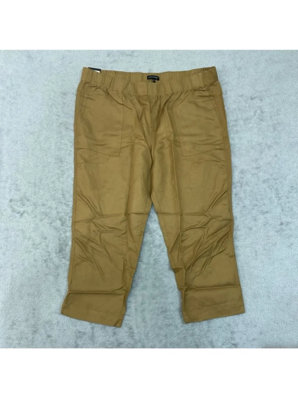 NWT Banana Republic Women's XXL Tapered Crop Pant Tan Pull-On Elastic B1705